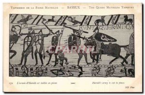 Postcard Old Bayeux Tapestry of Queen Mathilde L & # 39armee d & # 39Harold t...