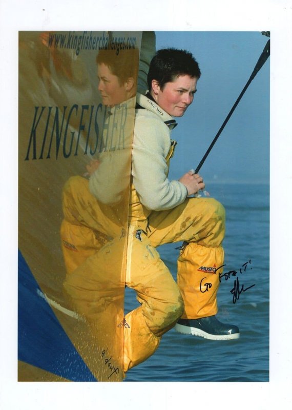 Ellen MacArthur French Yacht Race Kingfisher Reuters 12x8 Hand Signed Press P...