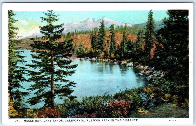 LAKE TAHOE, California  CA   MEEKS BAY  Rubicon Peak  ca 1920s   Postcard