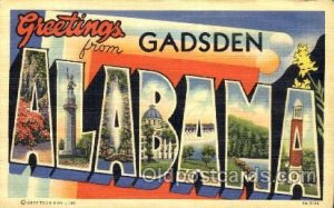 Greetings From Gadsden, Alabama, USA Large Letter Town Unused 