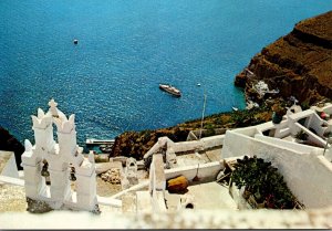 Greece Santorine Thera View Of The Port