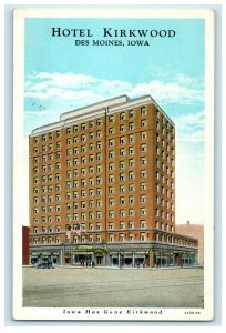 1935 Hotel Kirkwood Building Des Moines Iowa IA Vintage Postcard