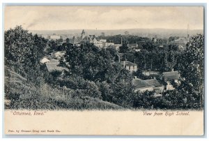 c1905 Aerial View High School Buildings Trees Ottumwa Iowa IA Vintage Postcard