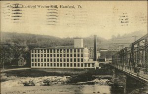 Hartford VT Woolen Mill c1920 Postcard