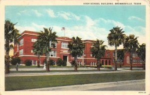 BROWNSVILLE, TX Texas  HIGH SCHOOL  Cameron County   1930 Postcard