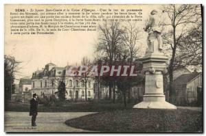 Old Postcard The Sense Bank Square Jean Cousin and Caisse d & # 39Epargne