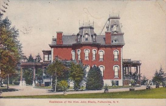 New York Fultonville Residence Of The Hon John Starin 1909