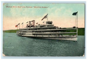 1913 Hudson River Steamer Hendrick Hudson New York NY Rhinebeck NY Postcard