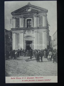 Vesuvius Eruzione del Vesuvio CHURCH OF ST GIUSEPPE & INTACT FACADE 1906 RARE PC