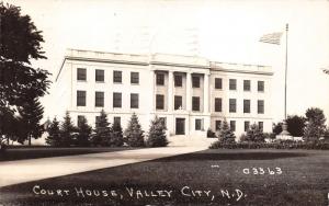 Valley City North Dakota~Barnes County Court House~1937 Real Photo Postcard