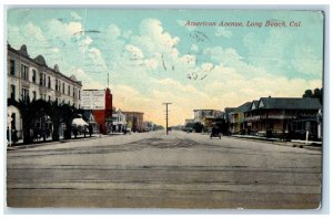 1911 American Avenue Railway Store Exterior Road Long Beach California Postcard