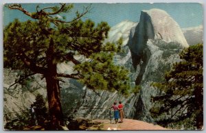 Yosemite National Park California 1950s Union Oil 76 Gasoline Postcard Half Dome