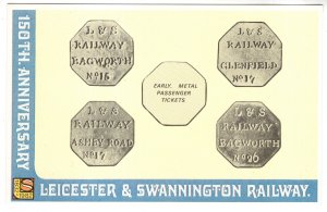 Leicester & Swannington Railway Metal Ticket Coins