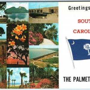 c1960s S.C. SC - South Carolina Greetings Multi View Chrome Photos Vtg PC A240