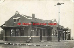 Depot, Texas, Hereford, RPPC, Atchison Topeka & Santa Fe Railroad Station, Photo