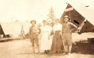 RPPC  US Army Captain Falk  In Camp   Real Photo  Postcard