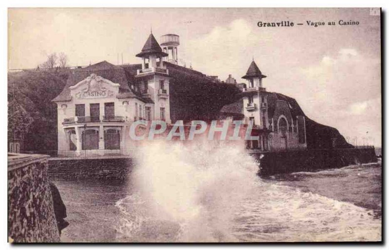 Granville Old Postcard Waves at casino