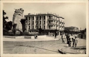 Sidi-bel-Abbes Algeria Monument aux Morts Street Scene Vintage RPPC Postcard