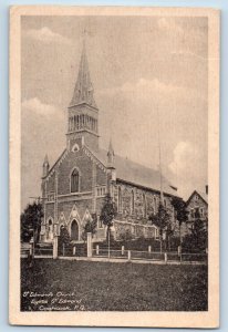 Coaticook Quebec Canada Postcard St. Edmond's Church c1940's Posted Vintage