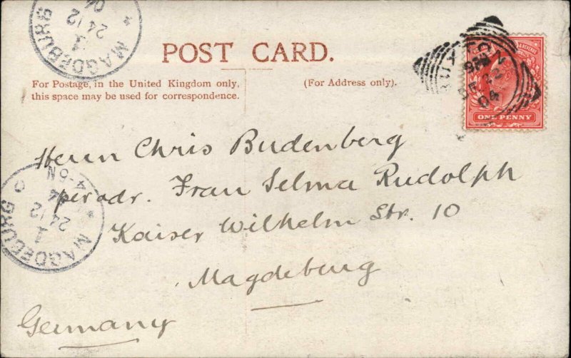 Buxton Postal Cancel Derbyshire Sledding Winter Sports c1910 RPPC Postcard