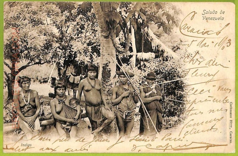 af2976 - VENEZUELA - VINTAGE POSTCARD - Caracas - Indios - 1903