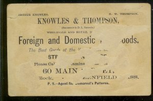 VICTORIAN TRADE CARD Knowles & Thompson Domestics Dogs Head Puzzle Card c1880