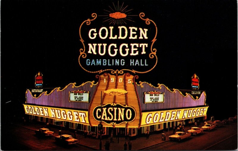 Postcard Golden Nugget Gambling Hall Saloon and Restaurant Las Vegas Nevada~1059