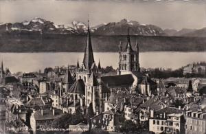 Switzerland Lausanne La Cathedrale et les Alpes 1951 Photo