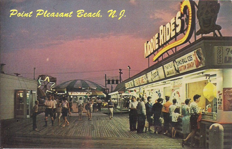 AMUSEMENT PARK, Point Pleasant Beach, NJ, Kiddie Rides, Snack Bar, 1960s Chrome