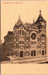 USA First Baptist Church Denver Colorado Vintage Postcard 09.04