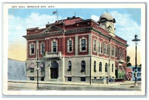 c1930's City Hall Medicine Hat Alberta Canada Posted Vintage Postcard