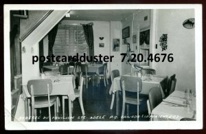 h3900- STE. ADELE Quebec 1940s Auberge du Pavilion Interior. Real Photo Postcard