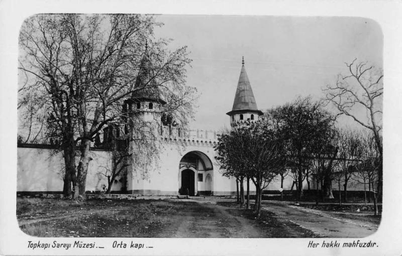 Istanbul Turkey Topkai Palace Entrance Real Photo Antique Postcard J79449