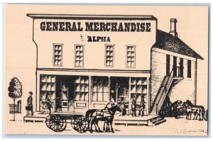 c1940 General Merchandise Exterior Building Alpha Minnesota MN Vintage Postcard