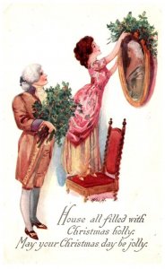 Victorian Man and Woman decorating