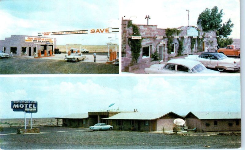 GRAY MOUNTAIN, AZ  Arizona  TRADING POST, GAS, CAFE 1959  Cars Roadside Postcard 