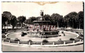 Old Postcard Aix en Provence The large fountain in the rotunda