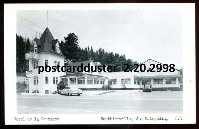 h3378 - ROUTHIERVILLE Quebec 1950s Hotel de la Montagne. Real Photo Postcard