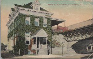 Postcard Railroad Station Elizabeth NJ 1916