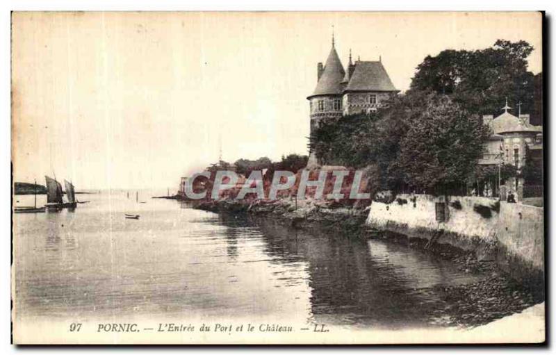 Old Postcard Pornic L Entree du Port and Chateau