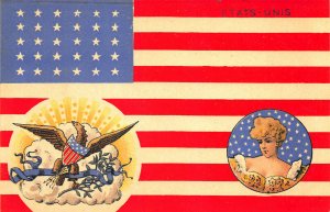 ETATS-UNIS United States Flag French Carte Postale Early Postcard