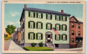 Postcard - Birthplace of Poet Longfellow - Portland, Maine
