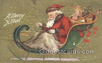 Santa Claus Chirstmas Carte, Postal Postal Unused light crease bottom edge, c...