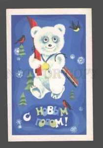 3084063 Skiing POLAR BEAR as Olympic Champion Old Russian PC