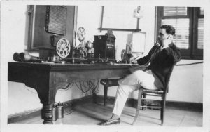 Cairo Egypt Africa Telegraph Machine Morse Code Real Photo Postcard AA71214