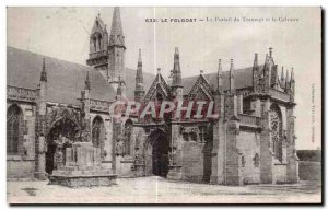 Old Postcard The Transept Folgoat The Portal and Calvary