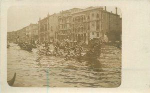Postcard RPPC C-1910 Italy Venice grand canal boats Festival 23-13254