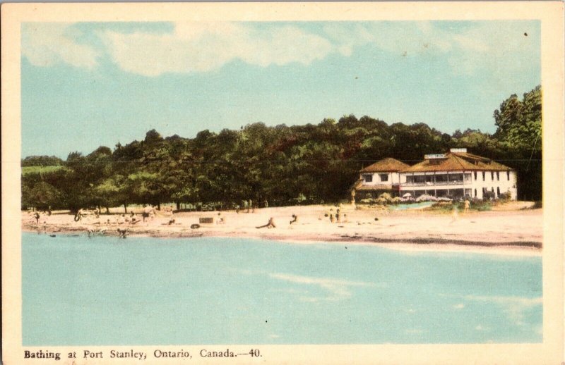 Bathing Beach at Port Stanley, Ontario Vintage Postcard K70