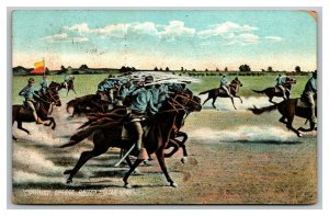 Vintage 1909 German Made Postcard United States Cavalry Charge