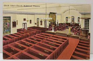 Richmond Virginia Old St. John's Church Linen Postcard A8